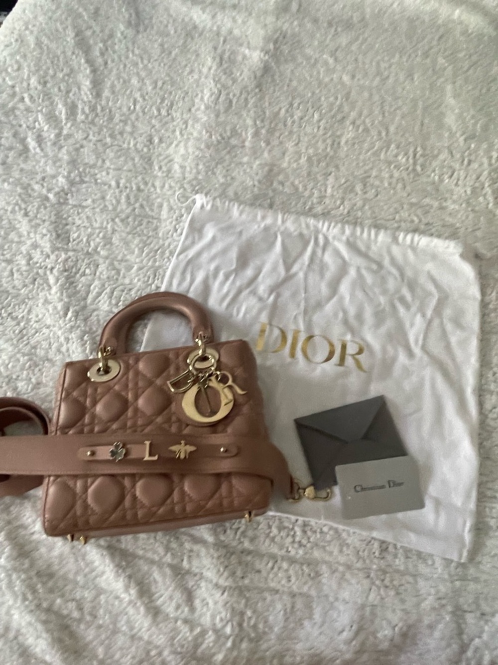 Dior abc Lady Dior Fard small Quilted Leather Top-Handle Bag - Picture 13 of 16
